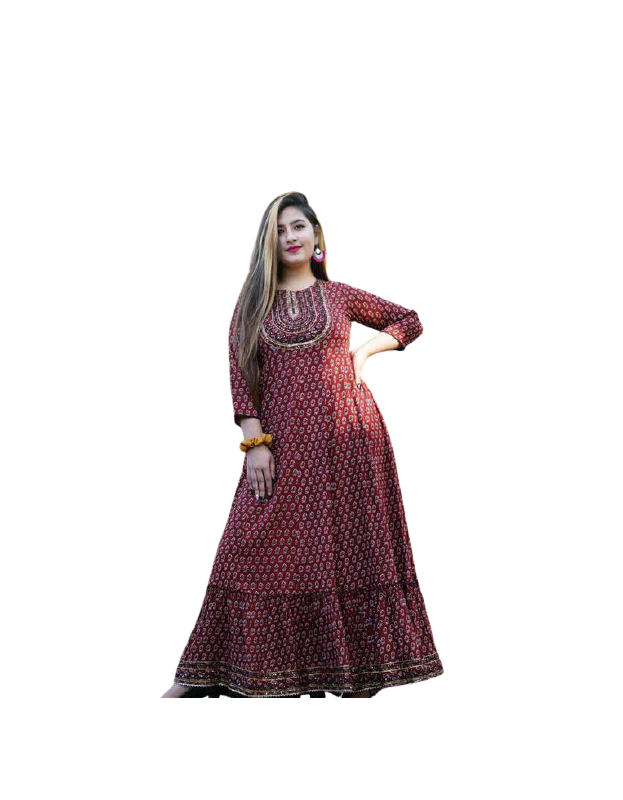 Cotton Azrakh Gown