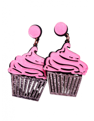 Pink Cupcake Earring