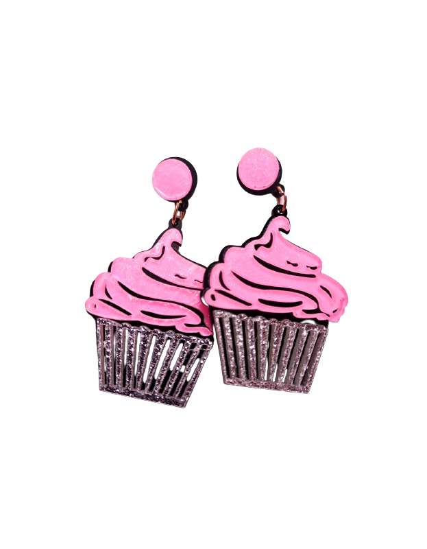 Pink Cupcake Earring