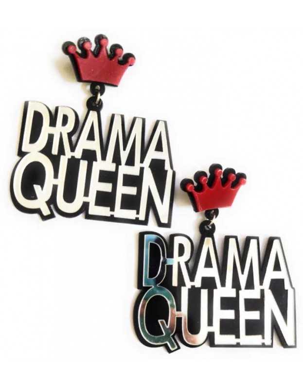 Acrylic Silver Drama Queen Earring