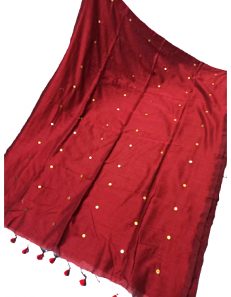 Red Ginni Khadi saree Pure...