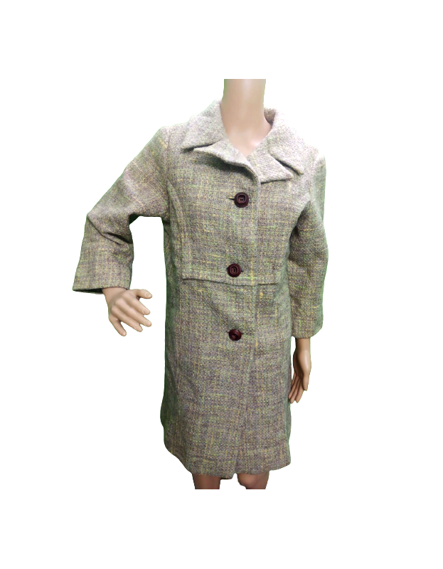 Mustard Grey Woollen Coat for women