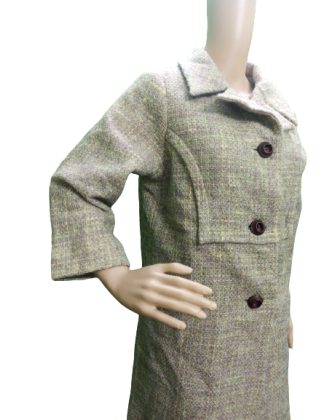 Mustard Grey Woollen Coat for women