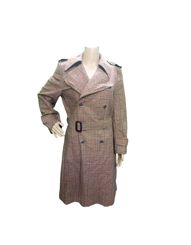 Brown Woollen Belted Trench Coat for women