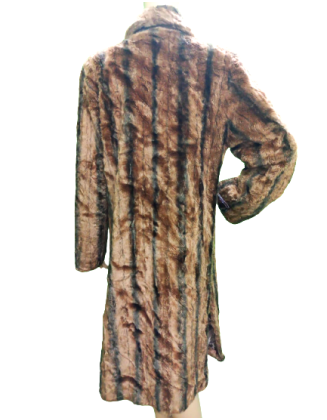 Vintage Stripe Fur Coat