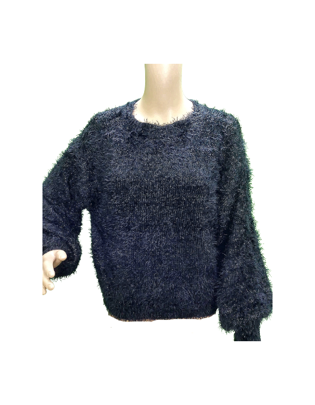 Black Sheen Pullover Sweater