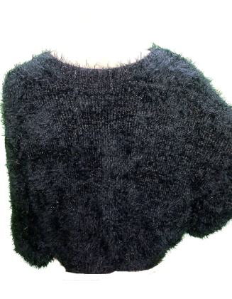 Black Sheen Pullover Sweater