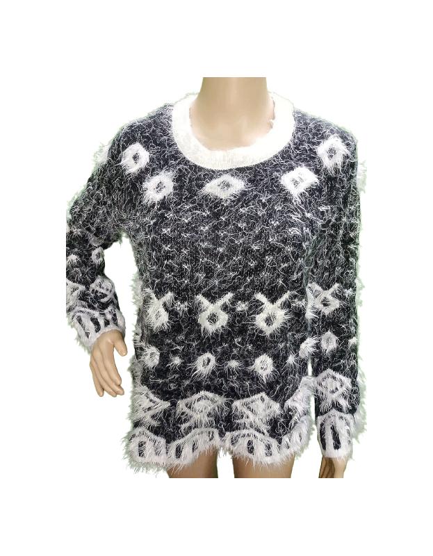 Designer Black & White Sweater For Women