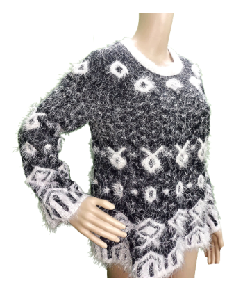 Designer Black & White Sweater For Women