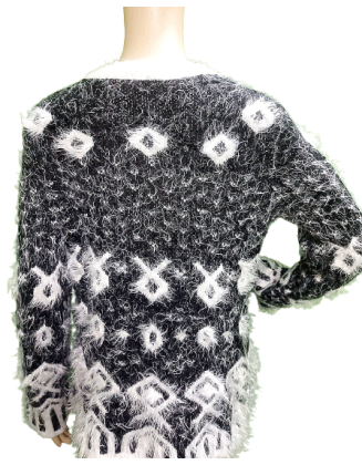 Designer Black & White Sweater For Women