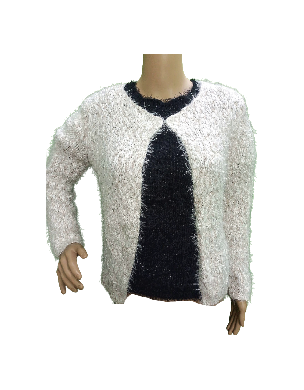 Classy Off-White Solid Woolen shrug