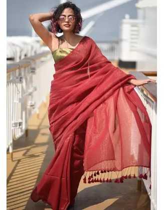 Stripe Khadi Saree with BP...