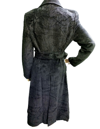 Black Velvet Long Coat For women