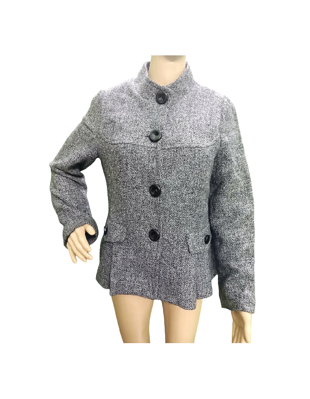 Stylised Solid Grey Short Coat for women