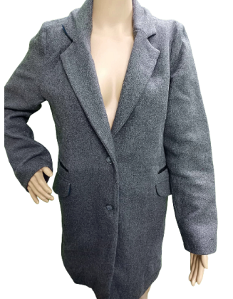 Grey Solid formal long coat