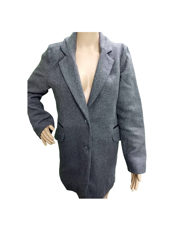 Grey Solid formal long coat