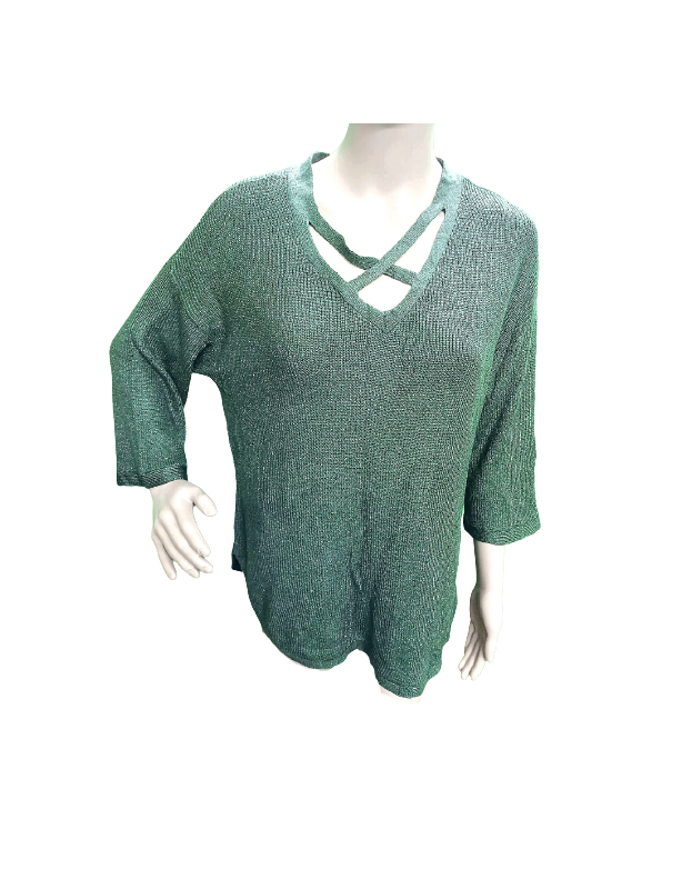 Designer Criss-cross Neck Woolen Top