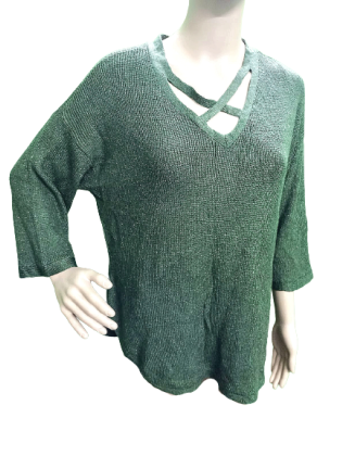 Designer Criss-cross Neck Woolen Top