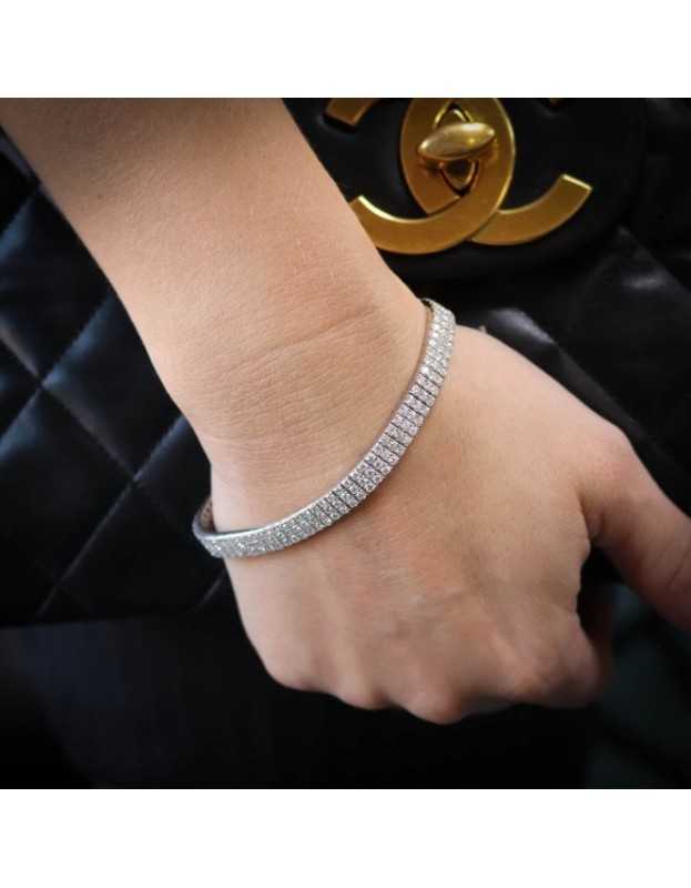 White gold AD stone bracelet